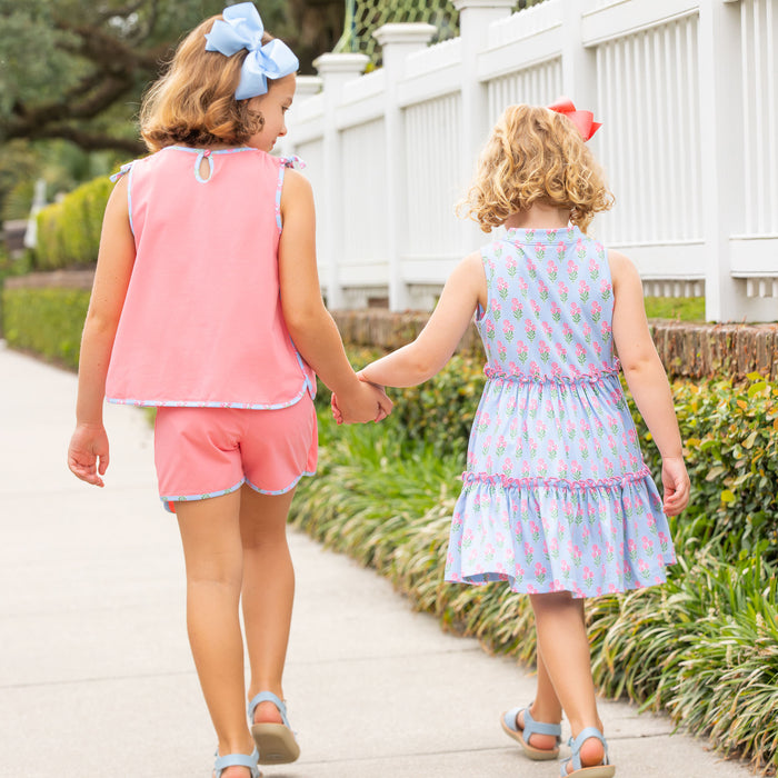 Coral Bouquet Tier Dress