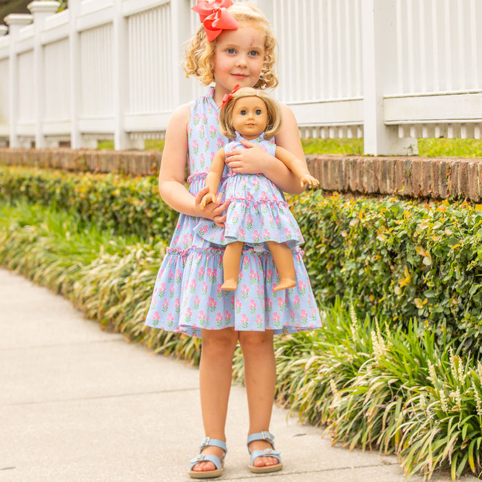 Coral Bouquet Tier Dress