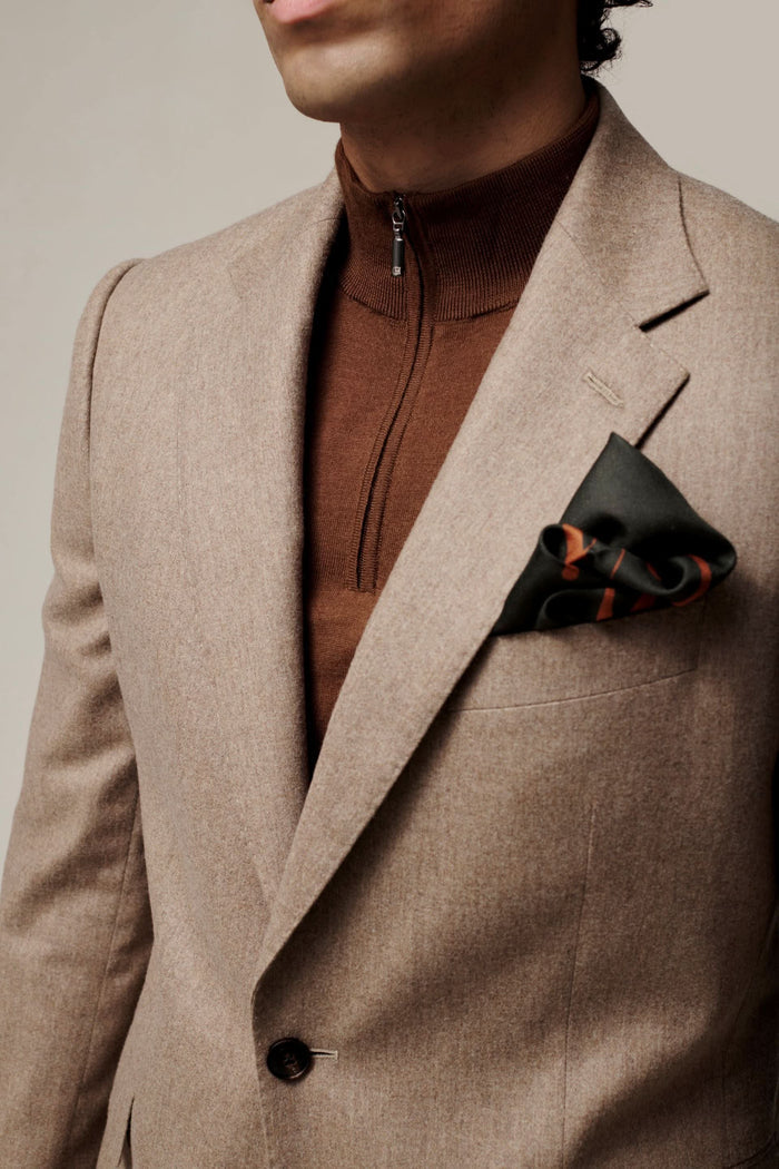 Daniels Flannel Virgin Wool Suit Oatmeal