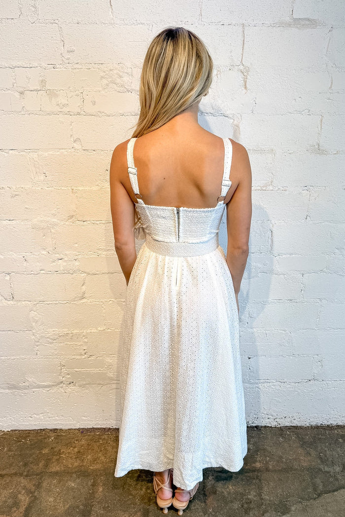 Delicate Blooms Midi Dress, White Maxi Dress, Maxi Dress, White Dress, Spring and summer Styles, Adeline Boutique, Dallas Boutique, Boutique Dresses