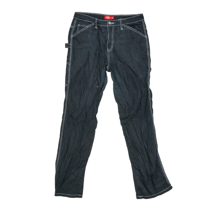 Dickies Women's High Waisted Carpenter Jeans - 7/28, Medium - Army & Outdoors - Jeans