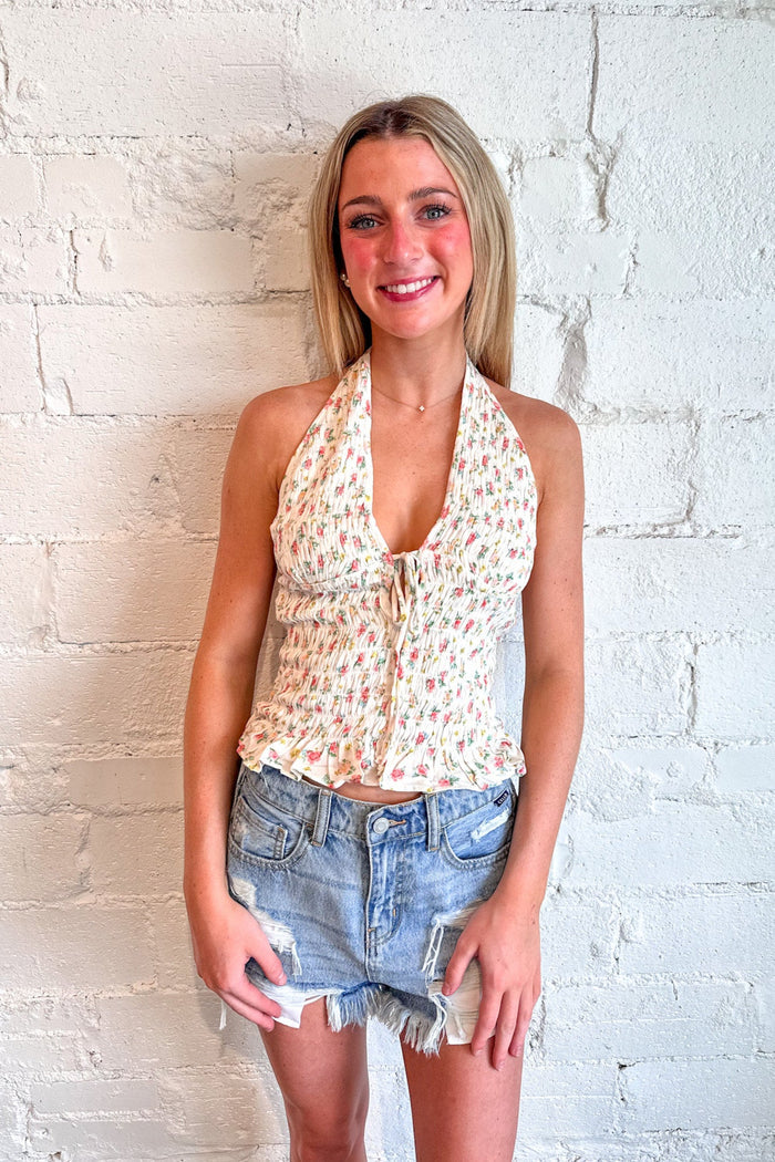 Ditsy Floral Halter Top, Halter Top, Tops, Summer Tops, Adeline Boutique, Dallas Boutique, Boutique Clothing, Vacation Styles