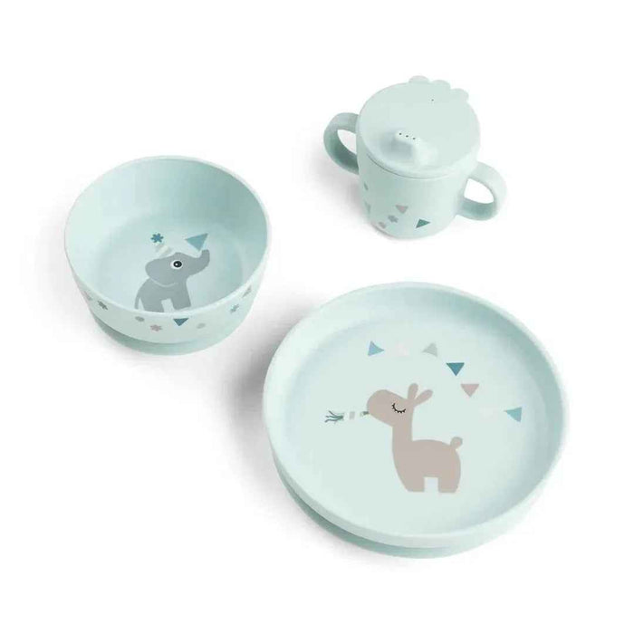 Done by Deer® Prvi jedilni set Foodie Celebration Blue Done by Deer
