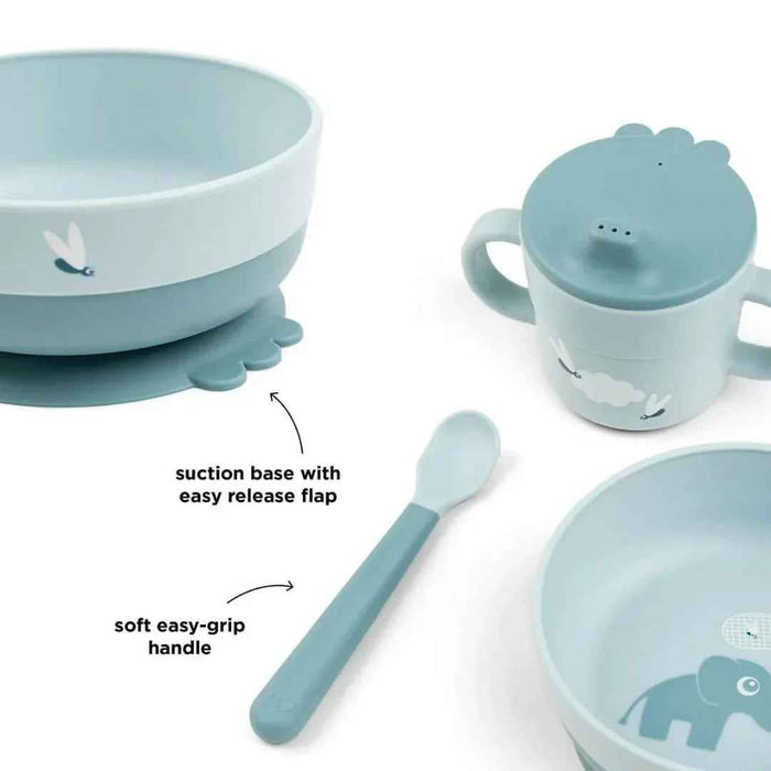 Done by Deer® Prvi jedilni set Foodie Elphee Blue Done by Deer