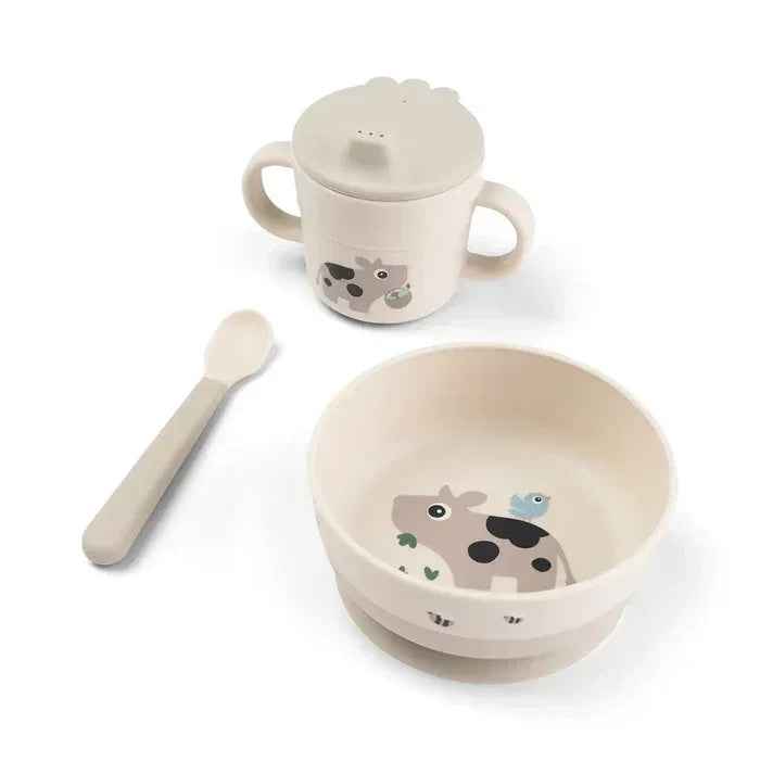 Done by Deer® Prvi jedilni set Foodie Tiny farm Sand Done by Deer