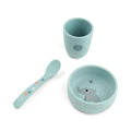 Done by Deer® Prvi jedilni set Stick&Stay Celebration Blue Done by Deer