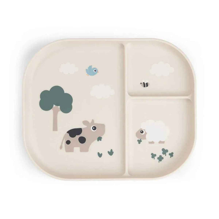 Done by Deer® Otroški deljeni krožnik Foodie Tiny Farm Sand Done by Deer