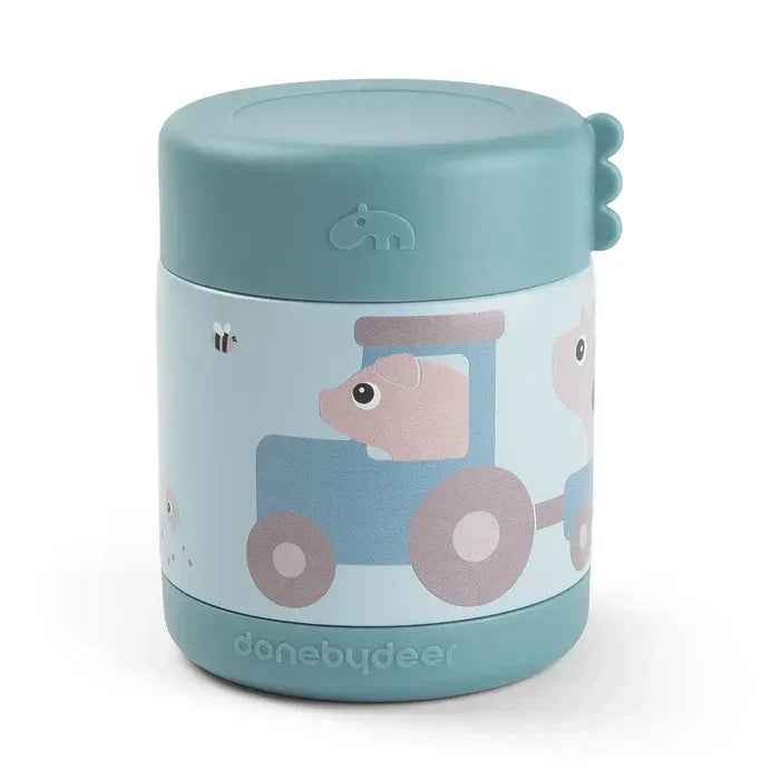 Done by Deer® Termo posodica za hrano 300ml Tiny Farm Blue Done by Deer