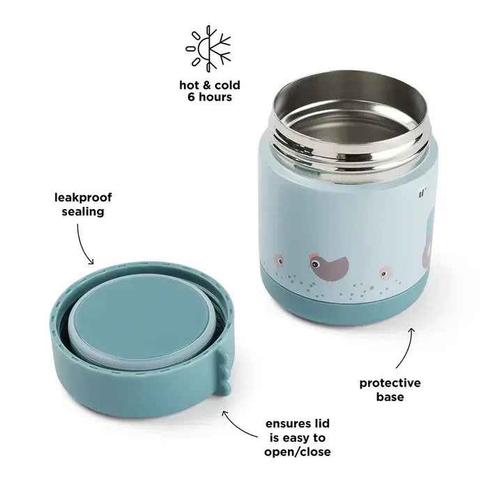 Done by Deer® Termo posodica za hrano 300ml Tiny Farm Blue Done by Deer