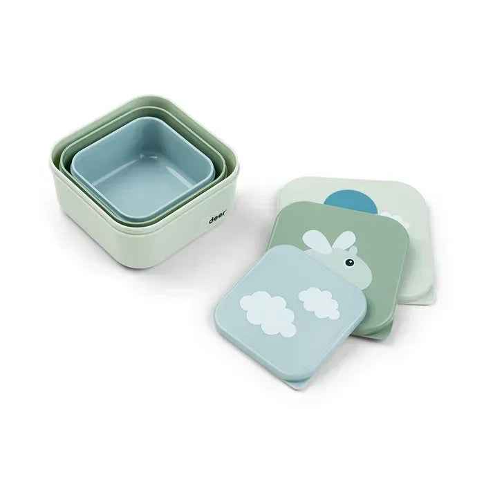 Done by Deer® Komplet posodic za prigrizke Happy clouds Green Done by Deer