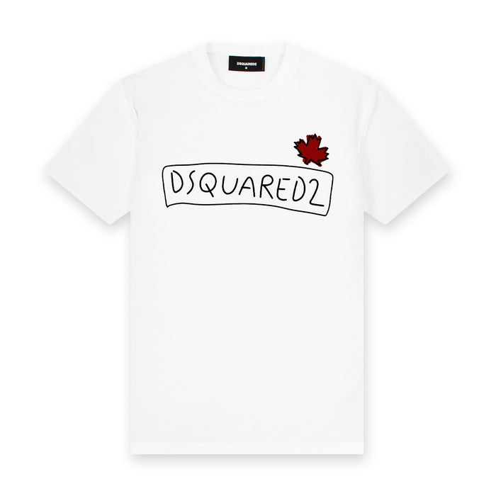 DSQUARED2 - Logo Supercrew T-Shirt in White - Nigel Clare