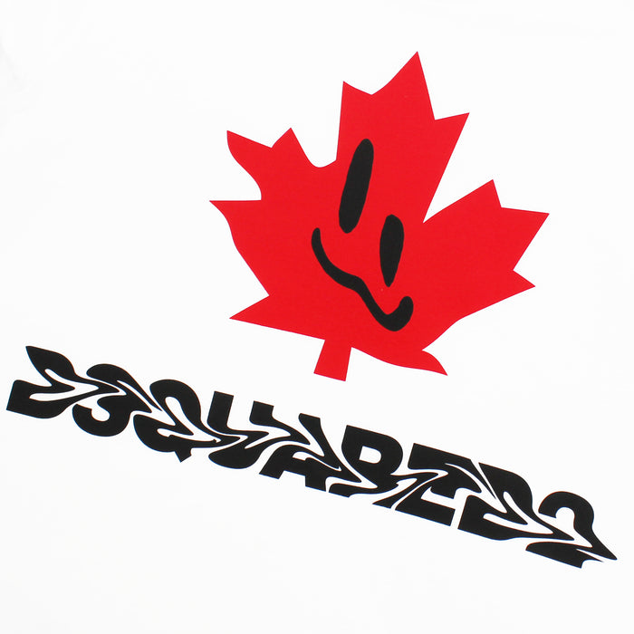 DSQUARED2 - Smiling Leaf T-Shirt in White - Nigel Clare
