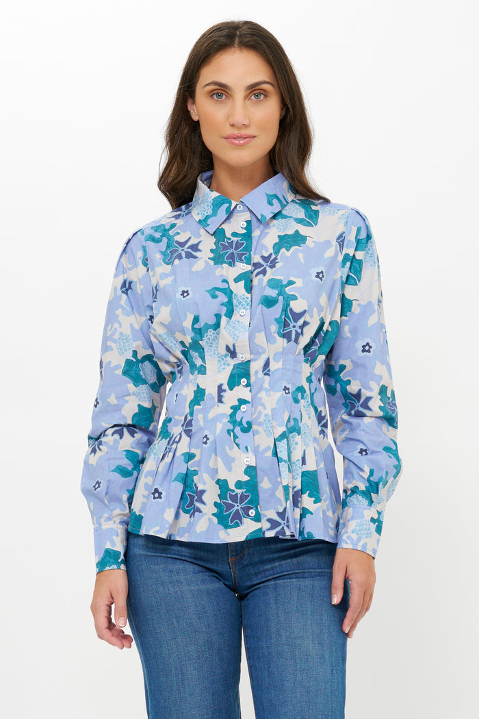 Elizabeth Top- Suzani Blue