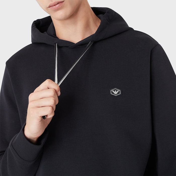 Emporio Armani - Logo Patch Hoodie in Navy - Nigel Clare