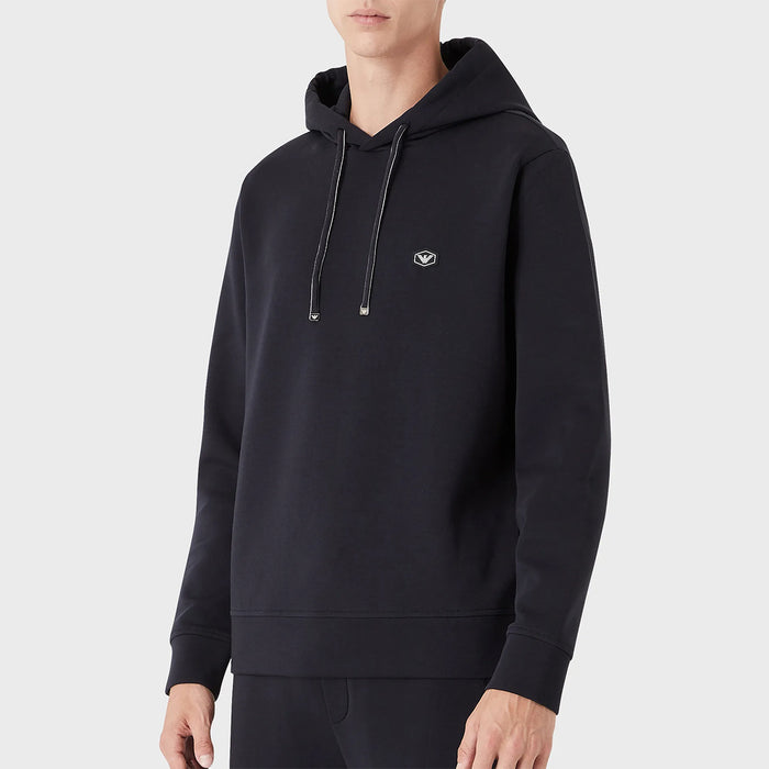 Emporio Armani - Logo Patch Hoodie in Navy - Nigel Clare