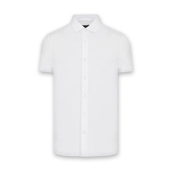 Emporio Armani - SS Jersey Blend Shirt in White - Nigel Clare