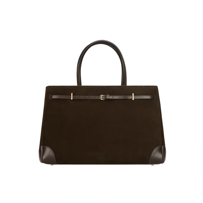 Espresso Suede 16" Book Tote