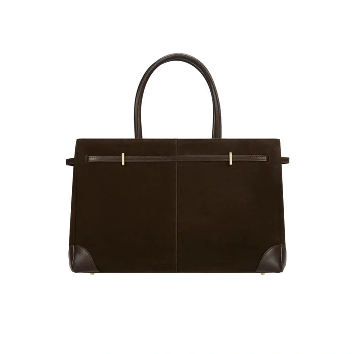 Espresso Suede 16" Book Tote