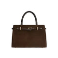 Espresso Suede Mini Book Tote Bag