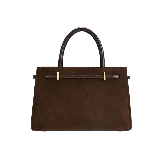 Espresso Suede Mini Book Tote Bag