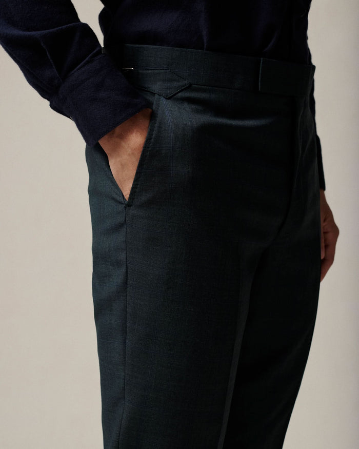 Ewan Check Virgin Wool Suit Green