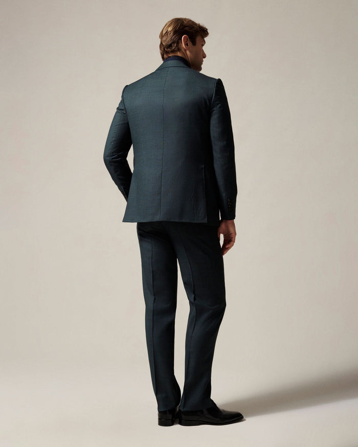 Ewan Check Virgin Wool Suit Green