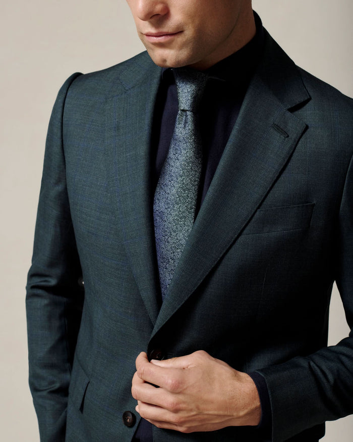 Ewan Check Virgin Wool Suit Green