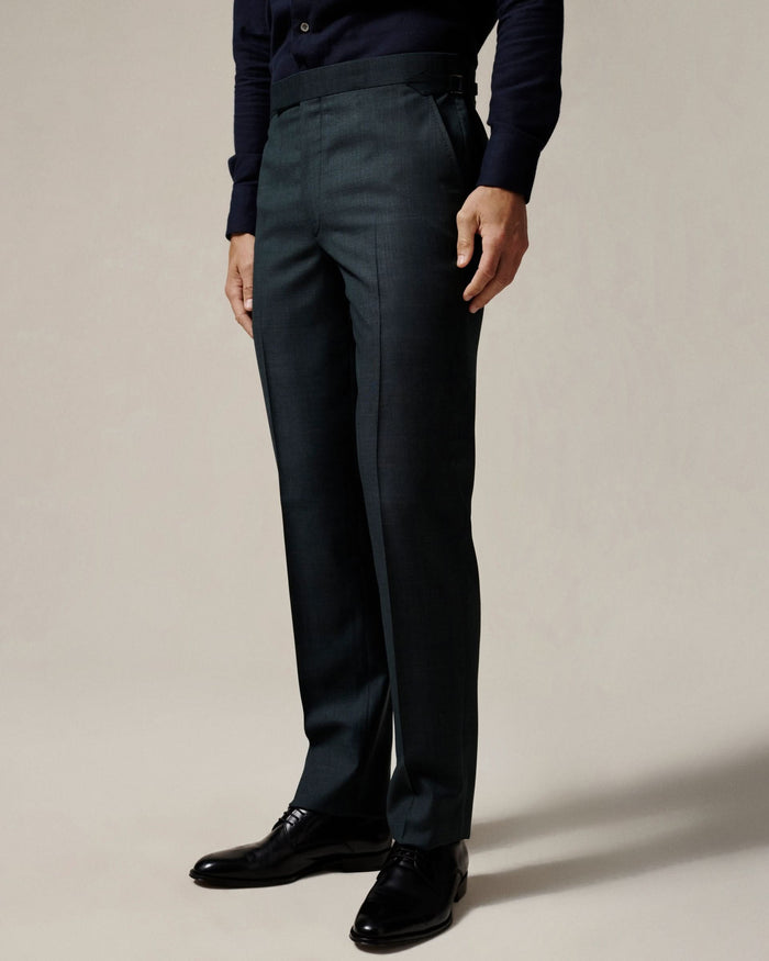 Ewan Check Virgin Wool Suit Green