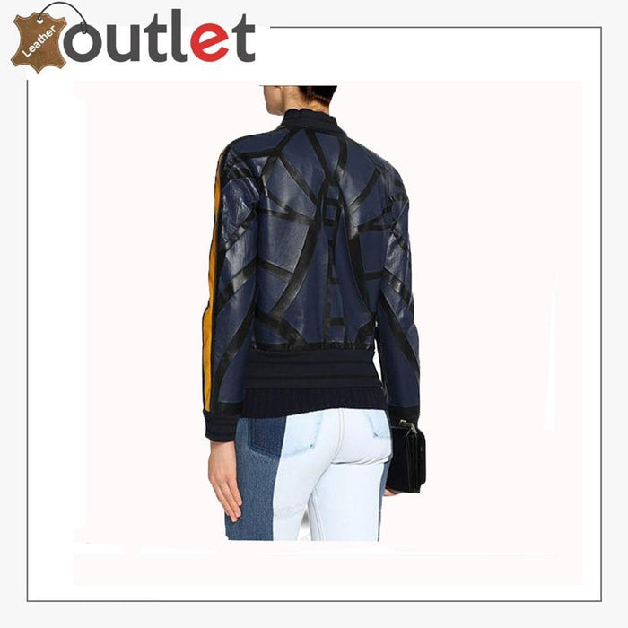 Fashion Printed Leather Jacket Women