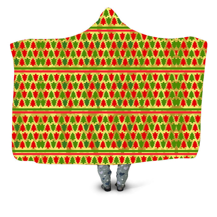 Festive Christmas Trees Hooded Blanket Sartoris Art Epic Hoodie