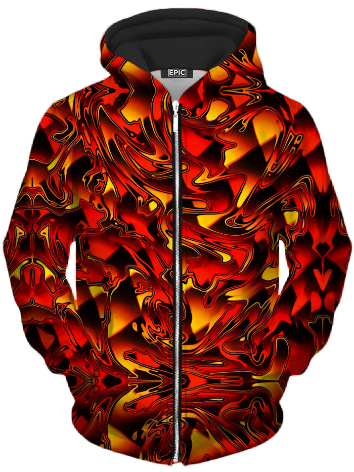Fire Chromatic Melt Unisex Zip-Up Hoodie Big Tex Funkadelic Epic Hoodie