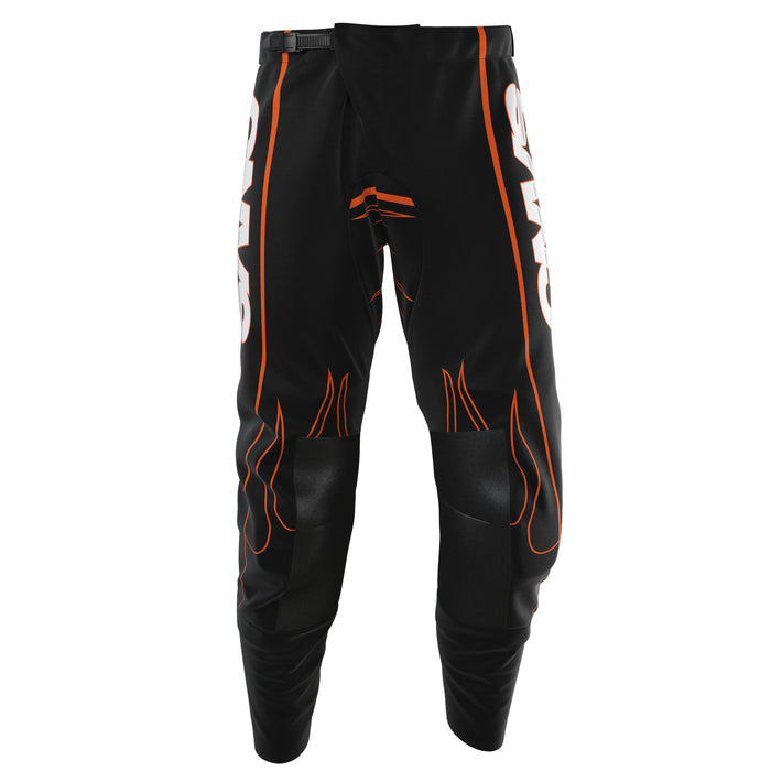 Flames Orange Custom AirFit MX Pants - Youth