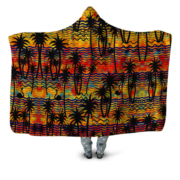 Flamingo Island Hooded Blanket Sartoris Art Epic Hoodie