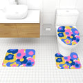 Floral Midcentury 3-Piece Bath Mat Set | Retro 70s Vibrant Pattern - retro bathroom