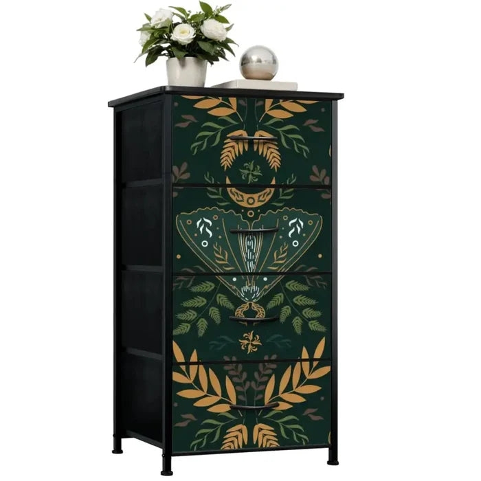 Folkloric 60s Scandi Retro Dresser: Vintage Steel Frame Fabric Storage - retro ads