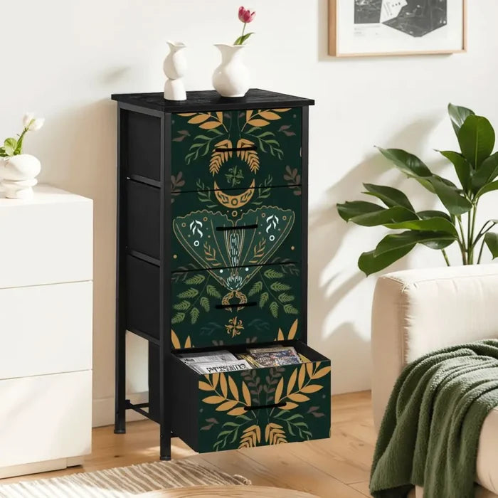 Folkloric 60s Scandi Retro Dresser: Vintage Steel Frame Fabric Storage - retro ads