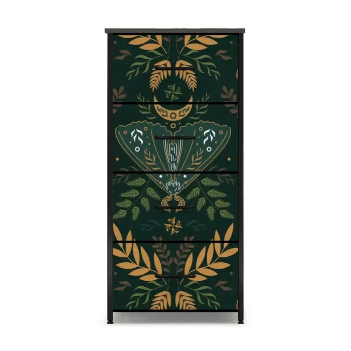 Folkloric 60s Scandi Retro Dresser: Vintage Steel Frame Fabric Storage - retro ads