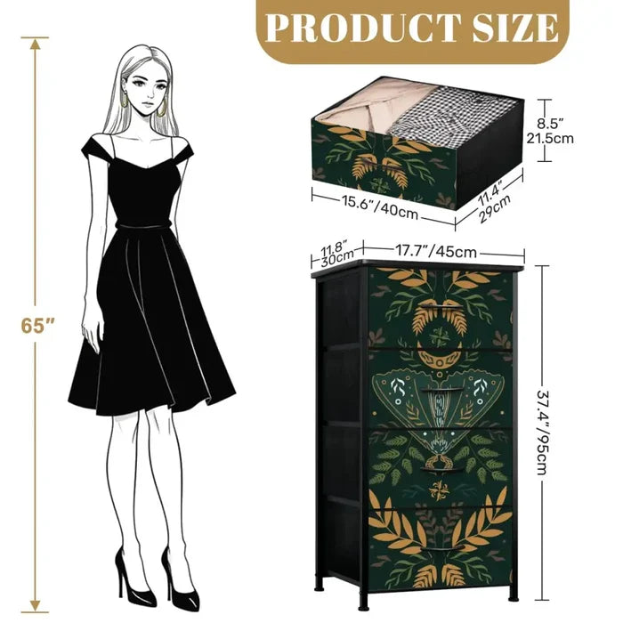 Folkloric 60s Scandi Retro Dresser: Vintage Steel Frame Fabric Storage - retro ads