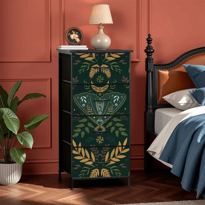 Folkloric 60s Scandi Retro Dresser: Vintage Steel Frame Fabric Storage - retro ads