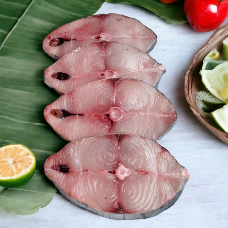 Freshly Frozen Kingfish Steak 13/15 (1kg) – Premium Surmai Slices, Thick Cut & Ready to Cook