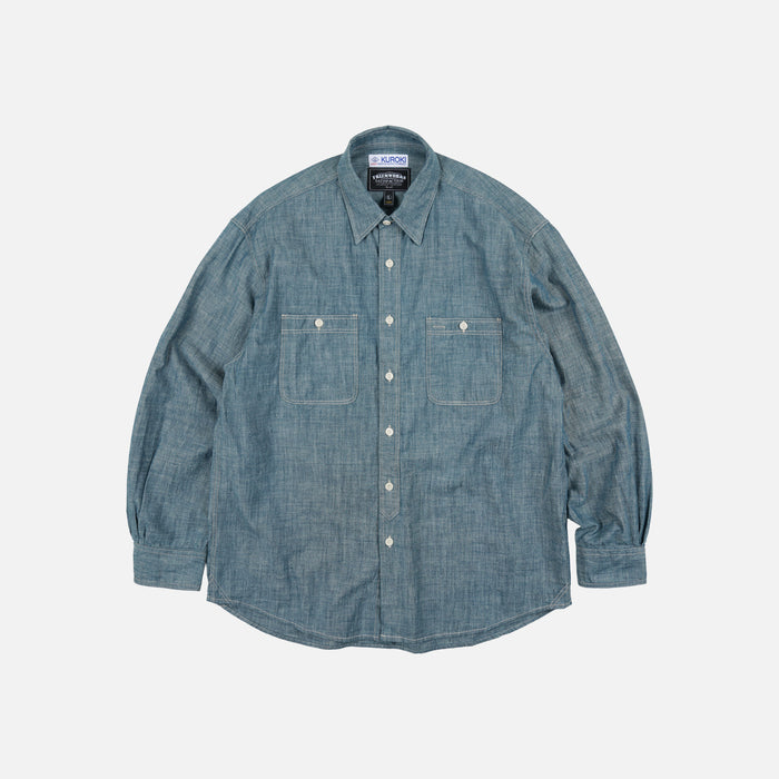 Frizmworks Kuroki Chambray Work Shirt - Washed Blue