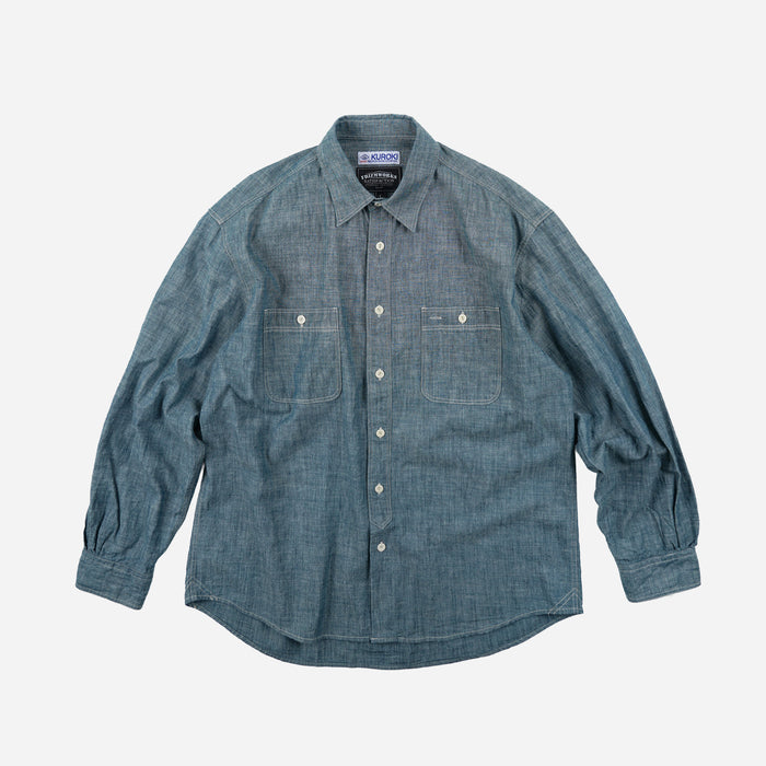 Frizmworks Kuroki Chambray Work Shirt - Washed Blue