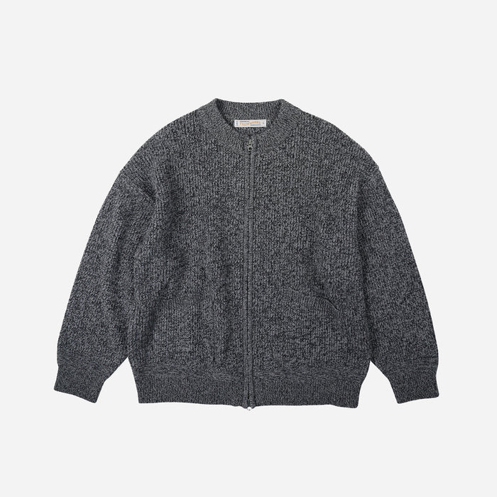 Frizmworks Tweed Wool Zip Up Cardigan - Charcoal