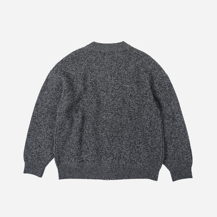 Frizmworks Tweed Wool Zip Up Cardigan - Charcoal
