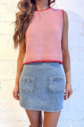 Front Pocket Bow Denim Skirt, Denim, Skirt, Bottoms, Spring, Adeline Boutique, Dallas Boutique