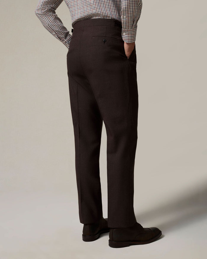 Gavin Double Pleated Virgin Wool Trouser Green