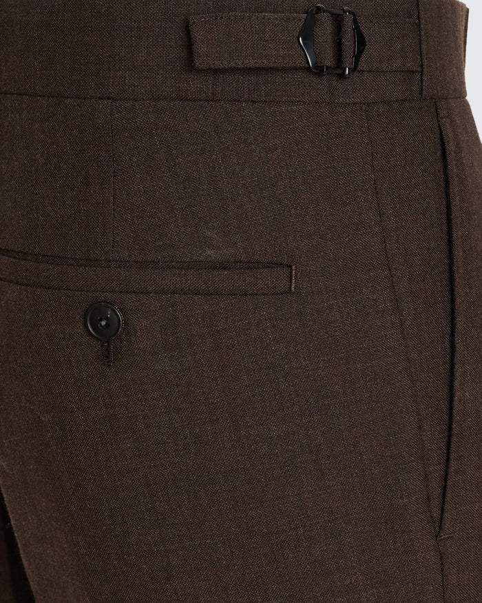 Gavin Double Pleated Virgin Wool Trouser Green