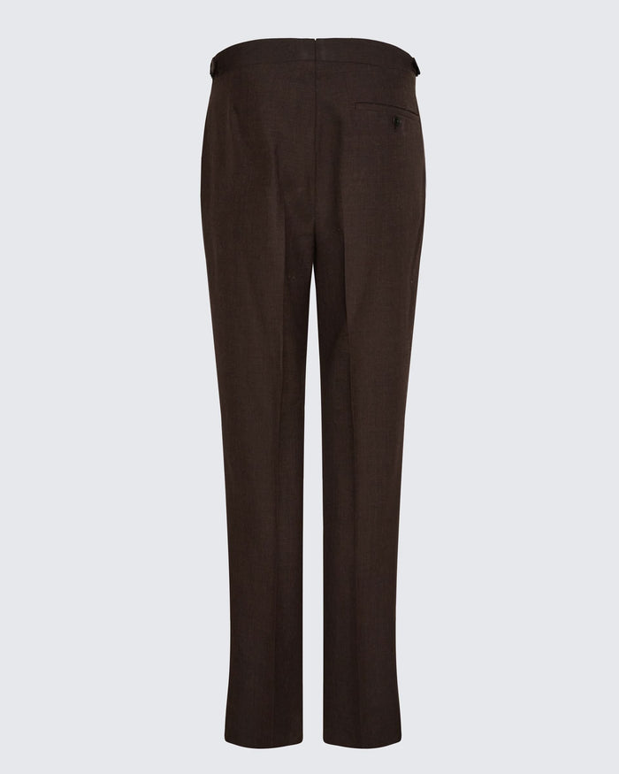Gavin Double Pleated Virgin Wool Trouser Green