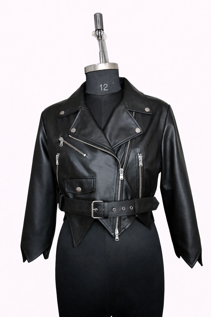 Genuine Lambskin Leather Biker Jacket