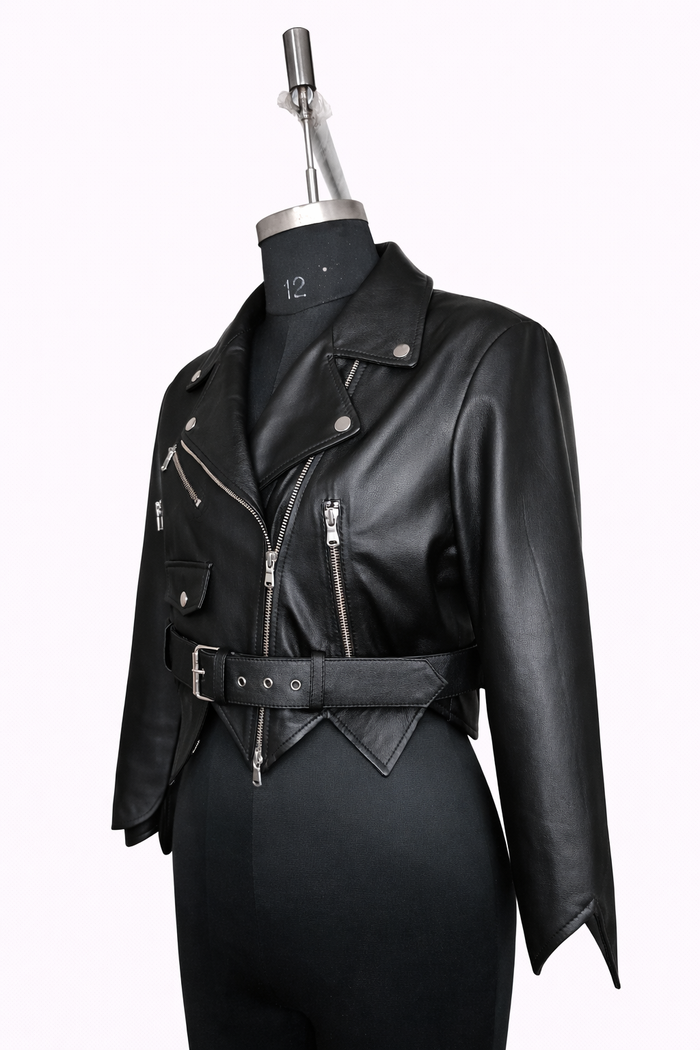 Genuine Lambskin Leather Biker Jacket